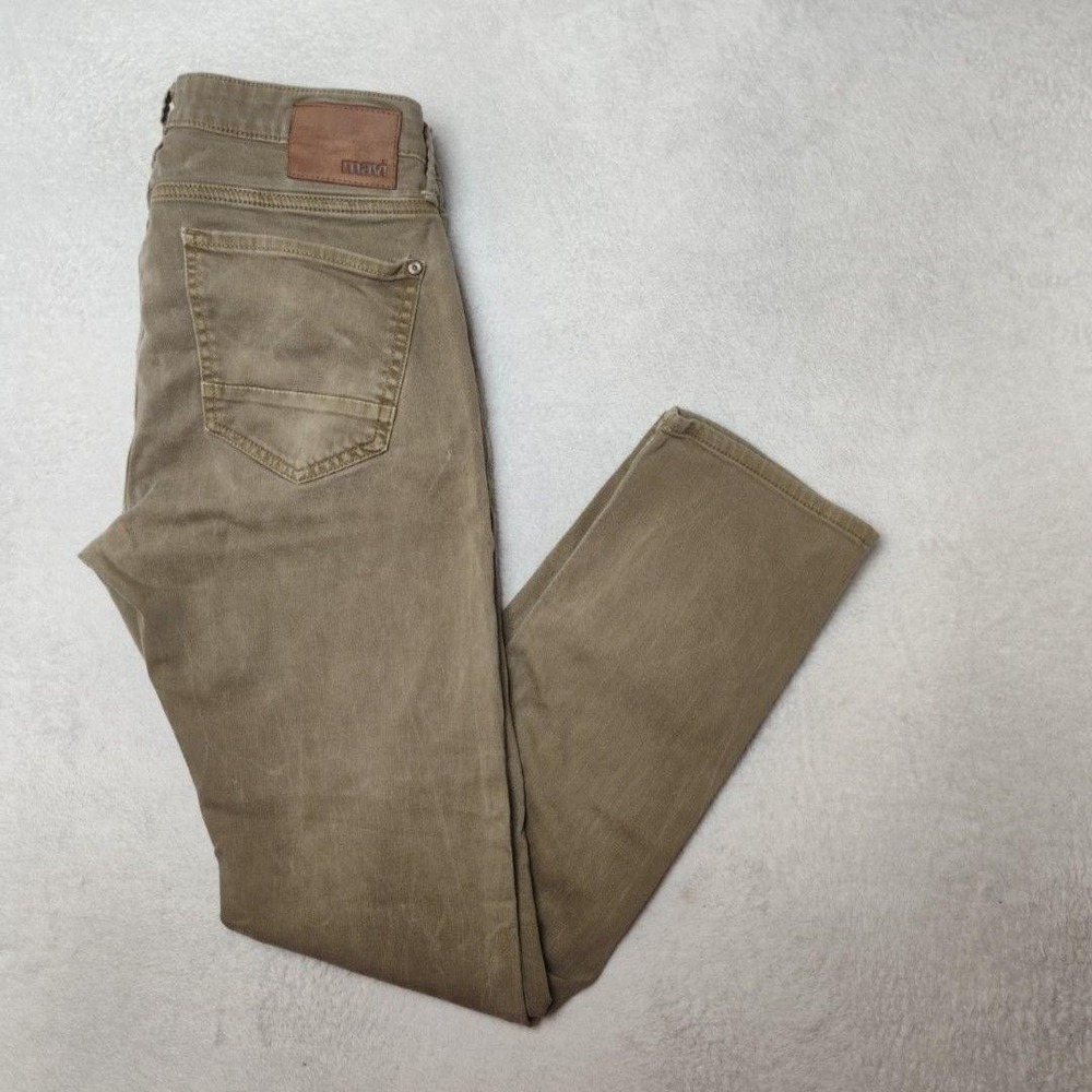Mavi Jeans Mens 34x32 Beige Jake Tapered Slim Leg Stretch Denim 5-Pocket Work